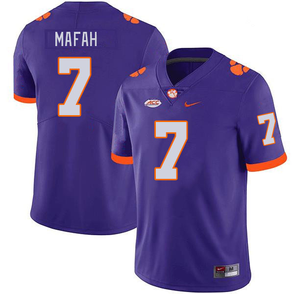 Men's Clemson Tigers Phil Mafah #7 College Purple NCAA Authentic Football Stitched Jersey 23HB30FR